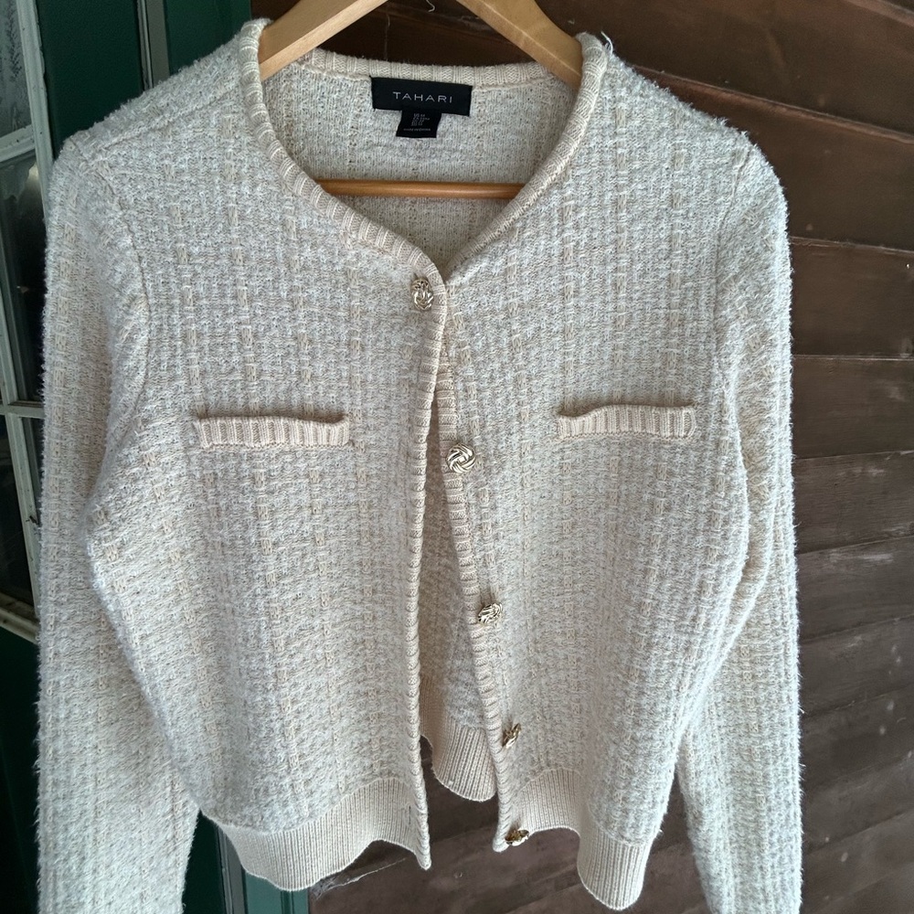 Tahari Cream Knit Sweater